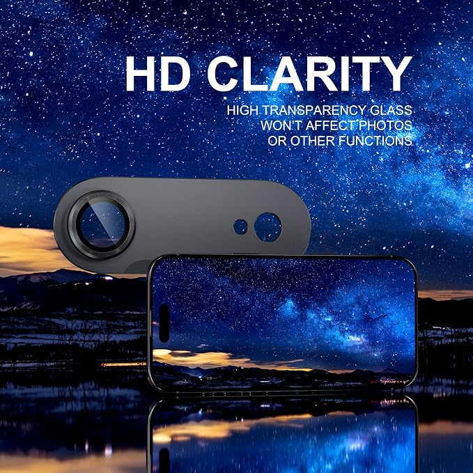 Choiche Compatible for iPhone 17 Air Camera Lens Protector, Strong Adsorption Camera Cover with 9H Tempered Glass Lens Screen Protector Metal Ring Decoration Accessories 6.5-inch (Black)