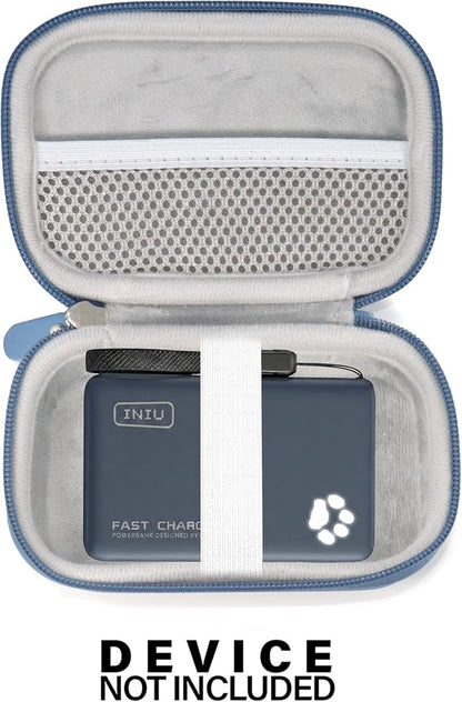 CaseSack Case for INIU P41 10000mAh 45W PD Portable Charger – Hard EVA Travel Carrying Case for INIU Power Bank & Cables, Shockproof Storage Bag (Blue)
