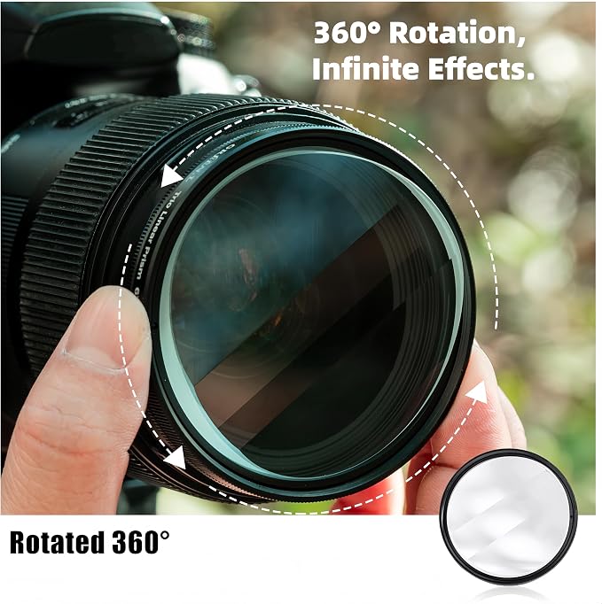 GREEN.L 67mm Motion Blur & Ghost Effect Filter — 360° Rotatable Bilateral Prism for Creative Photos & Videos, Premium Optical Glass with Case & Cloth