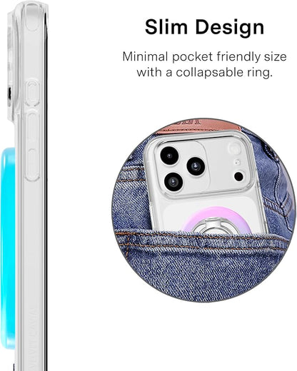 VELVET CAVIAR Compatible with MagSafe Phone Grip 2.0 | Cute Magnetic Ring Holder | Finger Loop Kickstand | Pop On Accessory for iPhone 17, 16, 15, 14, 13, 12 | Nebula