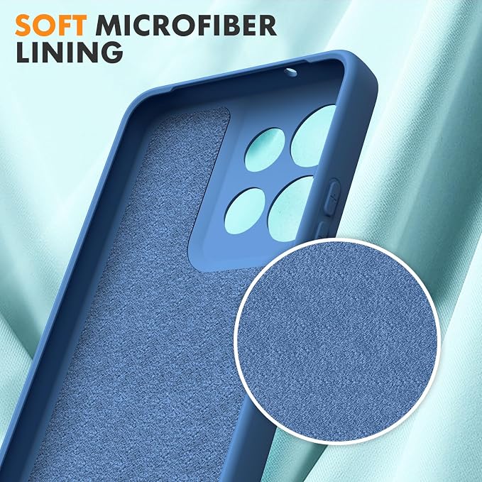 Case for Motorola Moto G Power (2025), 2 Pack Tempered Glass Screen Protectors, Soft TPU Silicone Shockproof Case-Blue