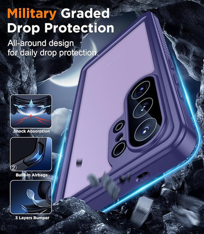 Temdan Designed for Samsung Galaxy S26 Ultra Case Waterproof, Built-in Lens & Screen Protector Military Grade Shockproof Dropproof IP68 Underwater Full Body Phone Case for Galaxy S26 Ultra 6.9"-Purple