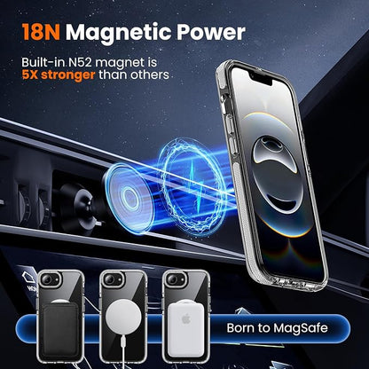 3 in 1 for iPhone 16E/17E Case Clear, Yellowing-Resistant Acrylic Back, Shockproof Guard Corners, Military-Grade Protection for iPhone 16e & 17e 6.1 inch Clear Bumper