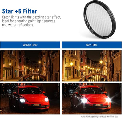 NEEWER 67mm ND + CPL + Star + 4 Graduated Color Filter Set with Phone Lens Clamp Compatible with iPhone 17 16 16e 15 14 Pro Max Plus Android Samsung S25 Ultra