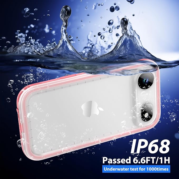 SPORTLINK for iPhone Air Case, IP68 Waterproof Military Protective Full Body Heavy Duty Shockproof 360 Sealed Dustproof with Camera Screen Protector Phone Cover for iPhone Air 6.5" Pink