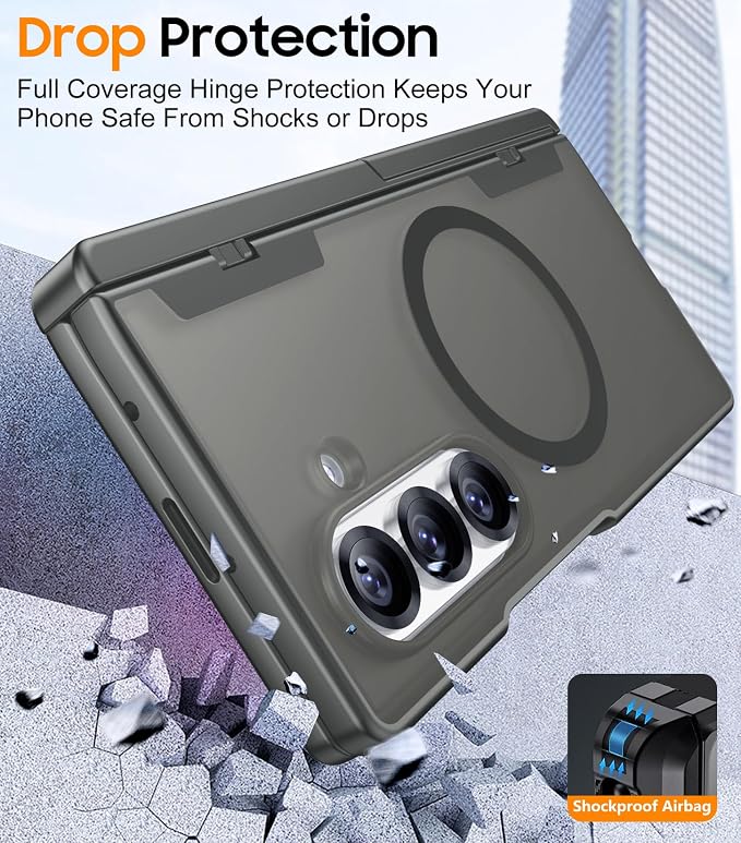 SPIDERCASE Magnetic for Samsung Galaxy Z Fold 8 Ultra Case,Built-in [Screen Protector] [Hinge Protection] [Kickstand] Full Body Protective Phone Case for Z Fold 8 Ultra - Gray