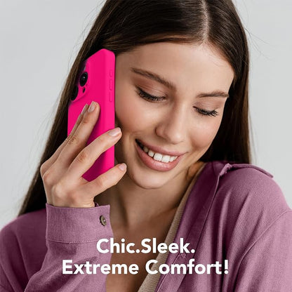 Magnetic for iPhone 15 Pro Max Case, Compatible with MagSafe, [Full Camera Protection][Screen Protector] Silicone Shockproof Protective Phone Case for iPhone 15 Pro Max 6.7", Hot Pink