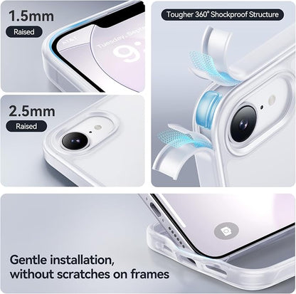 CASEKOO Armor Shockproof for iPhone 17e Case [16FT Military Grade Protection] Matte Protective Phone Case Anti-Fingerprint Thin Slim Hard Cover for iPhone 17e/16e 6.1''- Frosted White