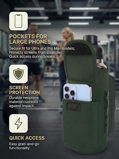 AUPET Magnetic Gym Bag for Men & Women, Small Gym Bag Organizer, Crossbody Magnets Gym Water Bottle Bag Holder Carrier Fits for 18-40oz Owala Yeti Hydro Flask, Workout Pouch for Phone, Keys & Wallet