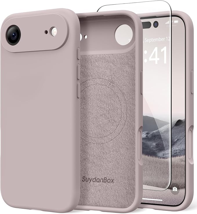 Magnetic for iPhone Air Case, Compatible with MagSafe, [Full Camera Protection][Screen Protector] Silicone Shockproof Protective Phone Case for iPhone 17 Air 6.5", Hazel