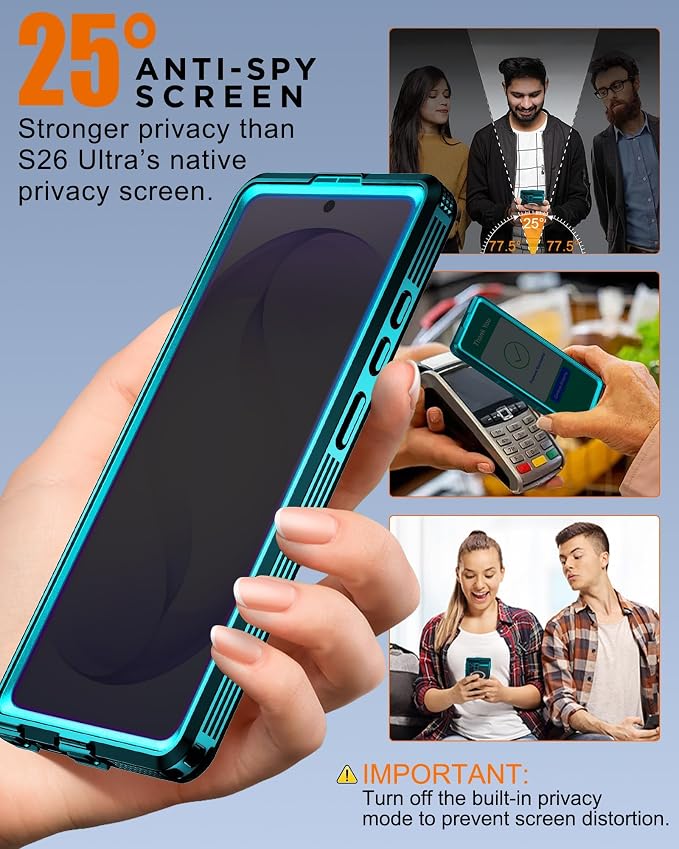 for Samsung Galaxy S26 Ultra Waterproof Case, [Fit for Magsafe] [IP68 Water Proof] [Built-in Screen Protector], Magnetic Heavy Duty Military Grade Rugged Phone Case for S26 Ultra 6.9", Privacy