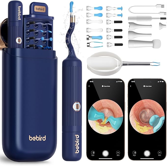 Earsight Plus I35R Ear Wax Removal Tool with Camera | Smart Visual Ear Cleaner with Gentle Tweezers & 12 Tips, HD Otoscope for Adults & Kids