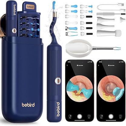 Earsight Plus I35R Ear Wax Removal Tool with Camera | Smart Visual Ear Cleaner with Gentle Tweezers & 12 Tips, HD Otoscope for Adults & Kids