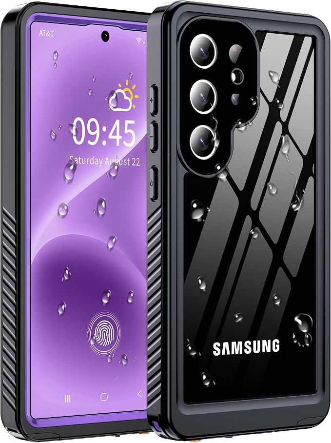 for Samsung Galaxy S25 Ultra Case, IP68 Waterproof with Built-in Screen&Lens Protector [14FT Military Shockproof] Full Body Heavy Duty Protective Phone Case for S25 Ultra 5G, Purple