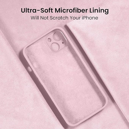 FireNova Designed for iPhone 14 Case, Silicone Upgraded [Camera Protection] Phone Case with [2 Screen Protectors], Soft Anti-Scratch Microfiber Lining Inside, 6.1 inch, Chalk Pink