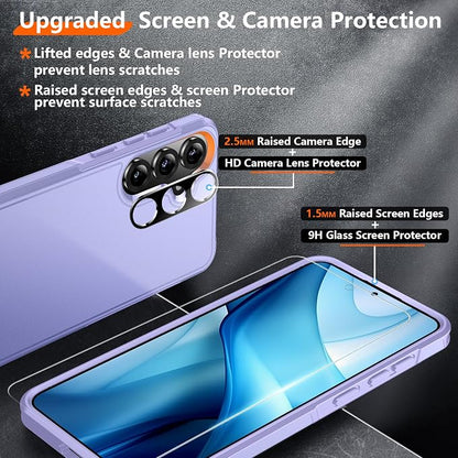 Red2Fire for Samsung Galaxy S25 Case, [Military Grade Drop Protection] Heavy Duty Full Body Shockproof Protection Non-Slip Phone Case for S25 Case 6.2 inch,Light Purple