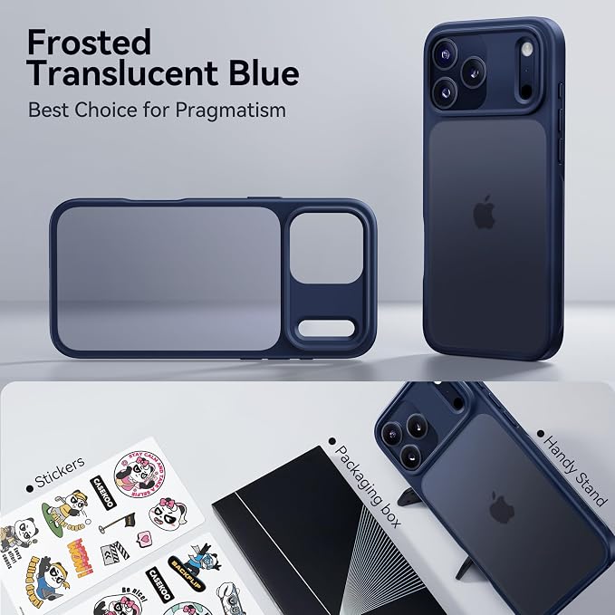 CASEKOO Armor Shockproof Designed for iPhone 17 Pro Max Case [16FT Military Grade Protection] Matte Finish Protective Phone Case Anti-Fingerprint Thin Slim Hard Cover for iPhone 17 Pro Max - Deep Blue