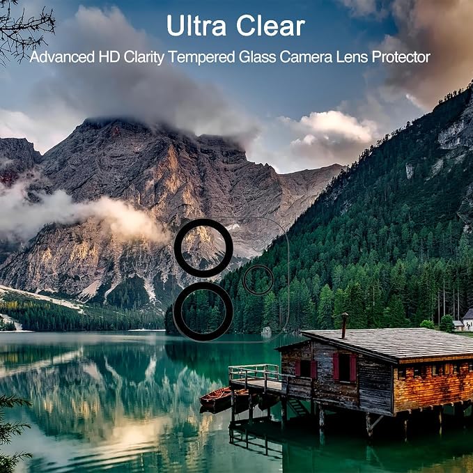 Deara ArmorPro 9H+ Tempered Glass Camera Lens Protector for iPhone 12 [6.1 Inch] Case Friendly [Does not Affect Night Shots] 3D Full Coverage (Longest Durable) 2 Pack