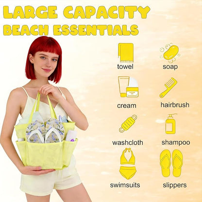 Attmu Mesh Shower Caddy Portable, Quick Dry Hanging Shower Tote Bag for College Dorm Room Essentials, Large Capacity Caddy Dorm for Bathroom Gym Swimming
