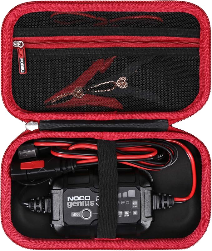 FBLFOBELI Hard Travel Case Compatible With NOCO GENIUS5,5-Amp Fully-Automatic Smart Battery Charger