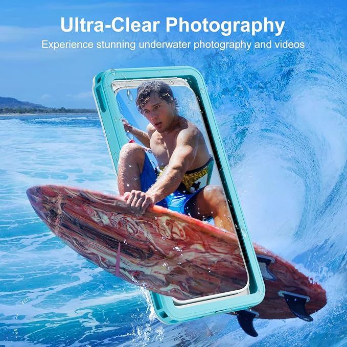 Beasyjoy Waterproof Phone Case, Underwater Phone Case for Snorkeling, Universal IPX8 Diving Pouch with Lanyard for iPhone Samsung Google Moto Series-[NOT Fit Snugly] [Touchscreen Operated Only]- Blue