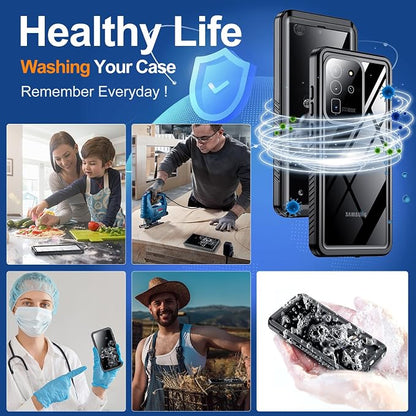 Hualele Waterproof Galaxy S20 Ultra Case, Built in Lens & Screen Protector Rugged Full Body Heavy Duty Protective Shockproof IP68 Underwater Cover for Samsung Galaxy S20 Ultra Black