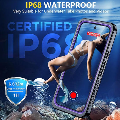 SPIDERCASE for Google Pixel 10 Pro Case Waterproof, [Privacy Screen Protector][IP68 Underwater] Full Body Sealed Heavy Duty Protection [12FT Military Grade Shockproof] Durable Phone Case, Purple