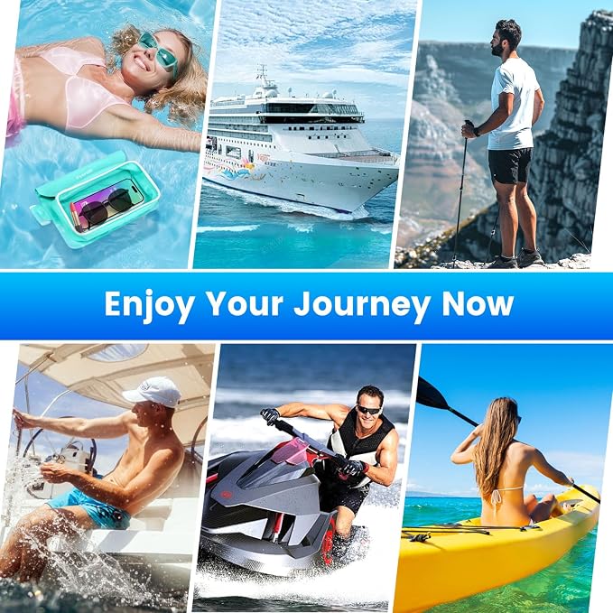 Niveaya IPX8 Waterproof Fanny Pack - 2 Pack, Floating Dry Bag Pouch, Phone Waterproof Waist Pouch Dry Bag, Beach, Kayaking, Swimming, Boat Essentials, for iPhone 17/16/15/14/13/12 Pro Max up to 9.5"