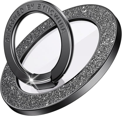 Syncwire Magnetic Phone Grip for MagSafe, Sparkle Ring Holder, Rotatable Kickstand Bling Ring Stand Removable MagSafe Accessories for iPhone 17 Pro Max 16 15 14 13, Android, Samsung etc.