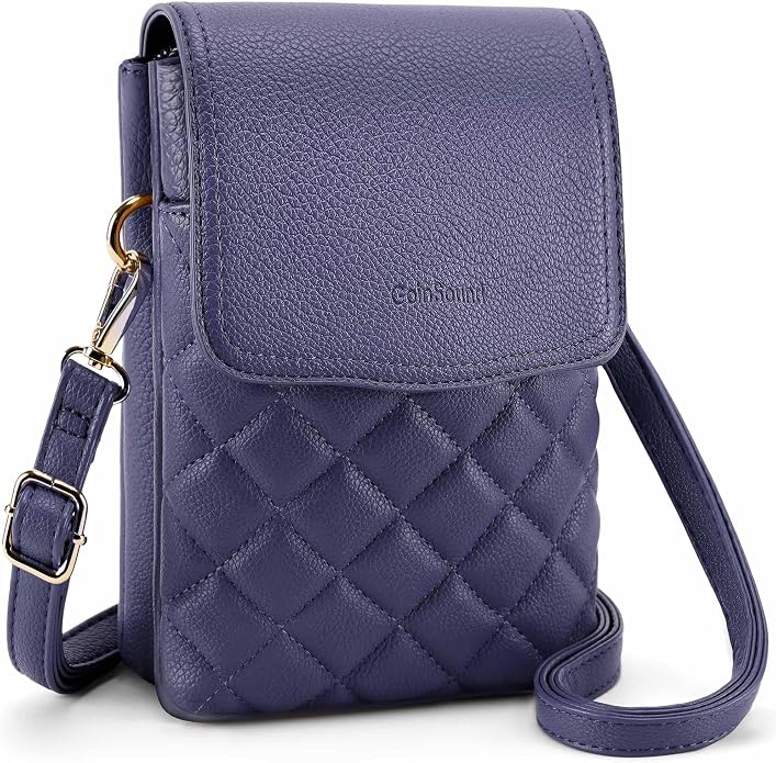 RFID Small Crossbody Purses for Women Quilted Cell Phone Purse with RFID Blocking Credit Card Slots