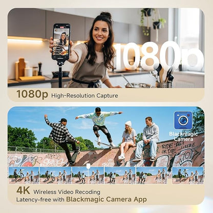 Rollei M4 Selfie Monitor Screen for iPhone 17 Series & Android, 4K Magnetic Back Camera Monitor 164FT Wireless Control, Vlog Screen for Live Streaming & Video Recording