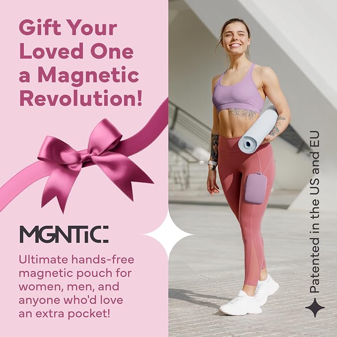 Running Phone Holder – Max Comfort Lightweight Magnetic Pouch for Running & Fitness, Strap-Free Hands-Free Carrier for Waist, Thigh or Chest – Splash Resistant, Breathable – Fits All Phones – Violet