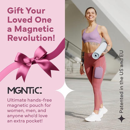 Running Phone Holder – Max Comfort Lightweight Magnetic Pouch for Running & Fitness, Strap-Free Hands-Free Carrier for Waist, Thigh or Chest – Splash Resistant, Breathable – Fits All Phones – Violet