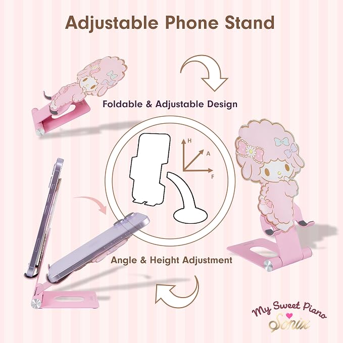 Sonix x Sanrio Character Phone Stand | Adjustable Cell Phone Holder, Desk Stand, Dock | My Sweet Piano