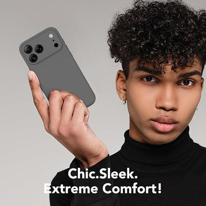 Magnetic for iPhone 17 Pro Case, Compatible with MagSafe, [Full Camera Protection][Screen Protector] Silicone Shockproof Protective Phone Case for iPhone 17 Pro 6.3", Dark Gray