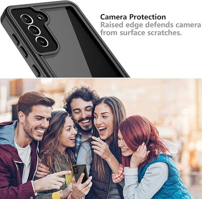 Oterkin for Samsung Galaxy S21 Waterproof Case with Built-in Screen Protector Dustproof Shockproof 360 Full Body Underwater Case for Samsung S21 5G 6.2inch (2021) Black