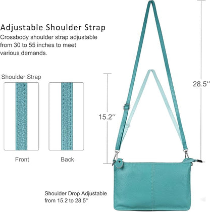 befen Genuine Leather Wristlet Clutch Wallet Purses Small Crossbody Bags for Women with RFID Blocking Card Slots