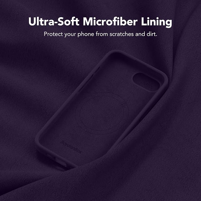 Magnetic for iPhone 17e/iPhone 16e Case, Compatible with MagSafe, [Soft Anti-Scratch Microfiber Lining] Slim Silicone Shockproof Protective Phone Case for iPhone 17e/16e 6.1", Deep Purple