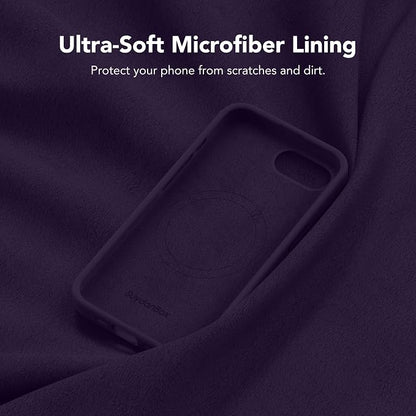 Magnetic for iPhone 17e/iPhone 16e Case, Compatible with MagSafe, [Soft Anti-Scratch Microfiber Lining] Slim Silicone Shockproof Protective Phone Case for iPhone 17e/16e 6.1", Deep Purple