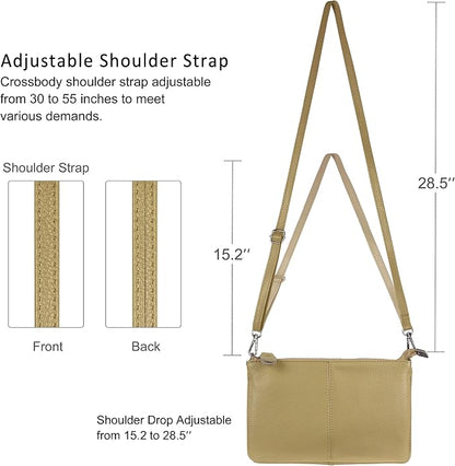 befen Genuine Leather Wristlet Clutch Wallet Purses Small Crossbody Bags for Women with RFID Blocking Card Slots