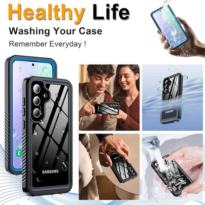 for Samsung Galaxy S25 Plus Case, IP68 Waterproof with Built-in Screen&Lens Protector [14FT Military Shockproof] Full Body Heavy Duty Protective Phone Case for S25 Plus 5G, Blue