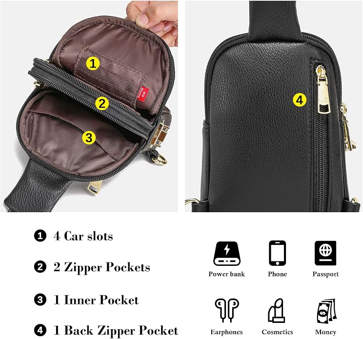 INICAT Small Sling Bag for Women Everyday & Travel Crossbody Bags Lightweight Cross Body Purses Vegan Leather