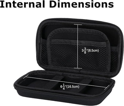 Ginsco Hard Shell Protection Case Electronic Accessories Organizer Pouch for MacBook Air/pro Adapter Chargers Cables Power Bank, for Sandisk Portable SSD Flash Disk SD Card (Black)