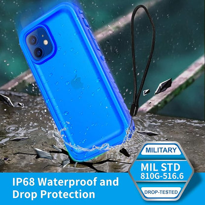 SPORTLINK Compatible with iPhone 12 Waterproof Case - iPhone 12 Pro Waterproof Case, Full Body Shockproof Dustproof Phone Screen Protector Rugged Cases for iPhone 12/12 Pro 6.1 Inches Blue