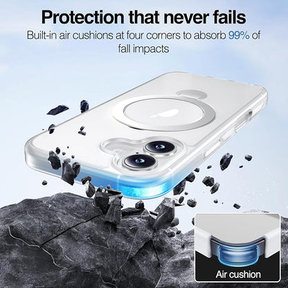 Anqrp 360° All-in-ONE Stand Case for iPhone 17 Case with Rotatable Magnetic Kickstand Ring Holder, Compatible with Mag-Safe, MIL-Grade Shockproof iPhone Phone Case Cover 6.3 inch, Mist Matte Clear