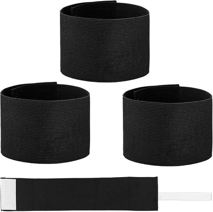 7x33 CM/2.75x13 Inch 3 PCS Captain Armbands, Black Elastic Arm Band Adjustable Leader Armband Team Sport Armband Soccer Armband Memorial Armband Funeral Mourning Band for Volleyball Basketball Team