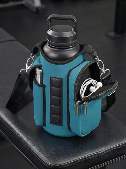 AUPET Magnetic Gym Bag for Men & Women, Small Gym Bag Organizer, Crossbody Magnets Gym Water Bottle Bag Holder Carrier Fits for 18-40oz Owala Yeti Hydro Flask, Workout Pouch for Phone, Keys & Wallet