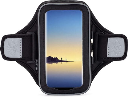 Sporteer Velocity V8 Running Armband - Fits Large Cases - Slim No-Bounce Holder for iPhone 17/16/15 Pro Max & Plus, Galaxy S26+/S25+, Pixel 10 Pro XL - Large-Format Modular Fitness Case