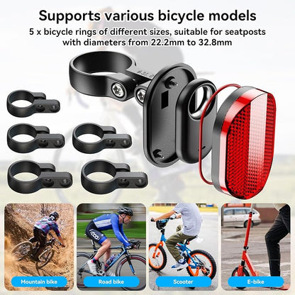 Upgraded Bike Mount for Samsung Smart Tag 2 & Moto Tag & for AirTag Holder Hidden - Waterproof Anti-Theft Bike Reflectors GPS Tracker Case with Screws & Tools, for Mountain Bikes/Scooter/E-Bicycle