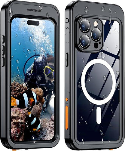 [Bluetooth Control] Underwater Camera Case for iPhone 15 Pro Max Case Waterproof,[ IP68 Underwater Physical Button Photography & Video Recording] Cover Bag Box for Snorkeling, Swimming & Surfing-6.7"